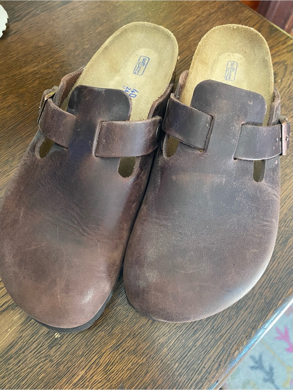 Birkenstock Brown Leather Slip-On Clog with Adjustable Strap